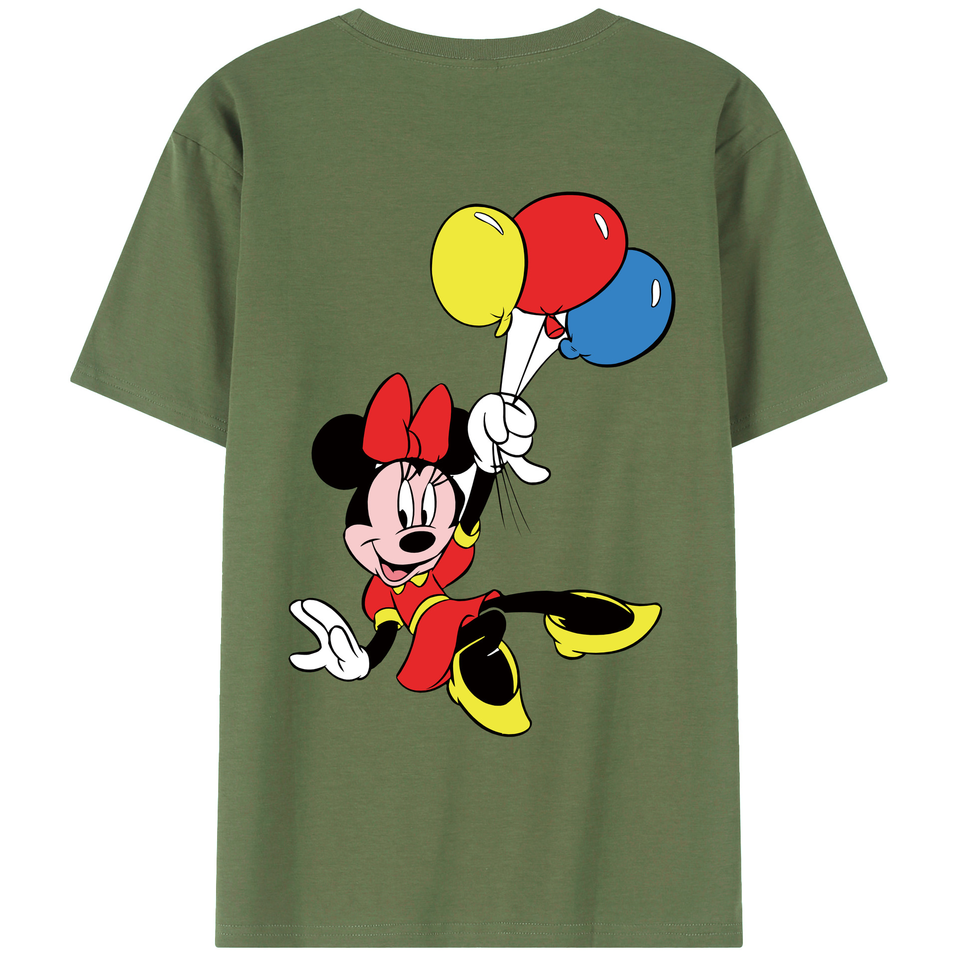ミッキーマウス Mickey Mouse 綿100％ メンズ半袖Tシャツ（バックプリント） 通気性